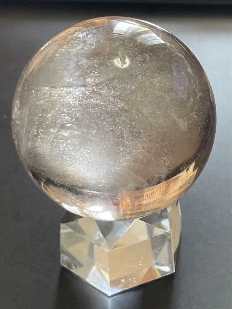 【匿名配送】 お蔵整理 天然石 水晶玉 2個セット 骨董 4㎝玉 ファントム