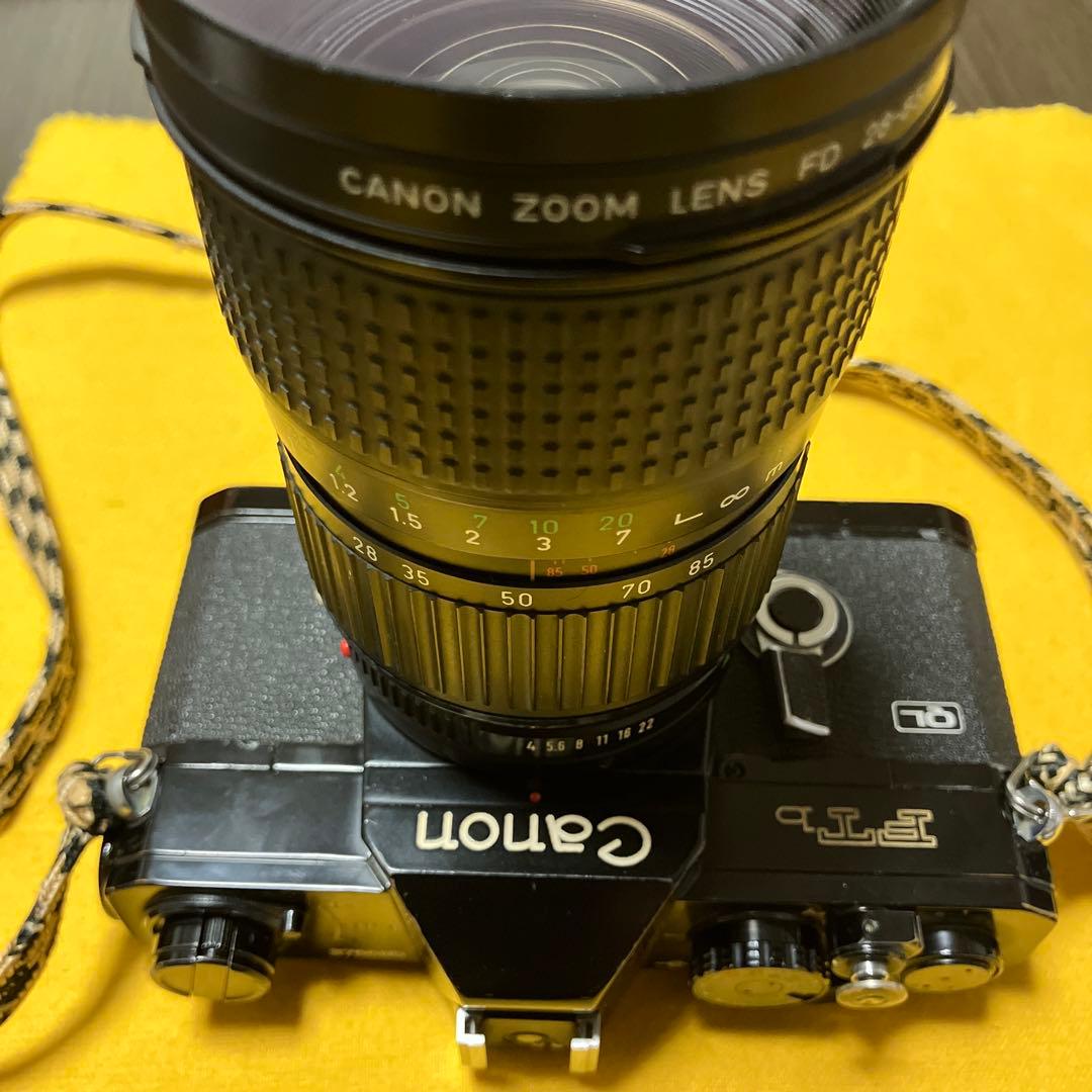 完動品キャノンFTB-QLブラックボディ+ズームレンズFD28-85mmセット