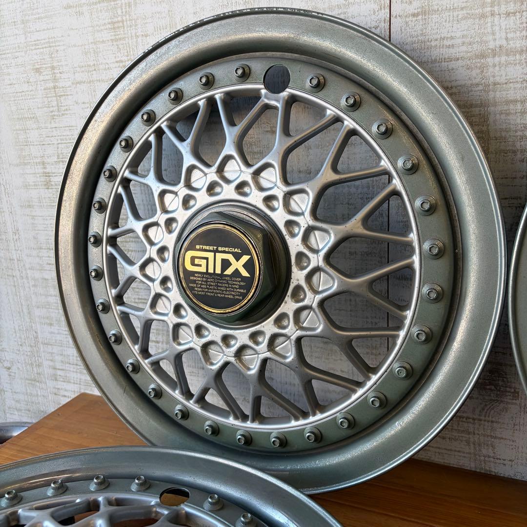 【アンティーク】昭和レトロ GTX メッシュホイールカバー 4個セット 旧車