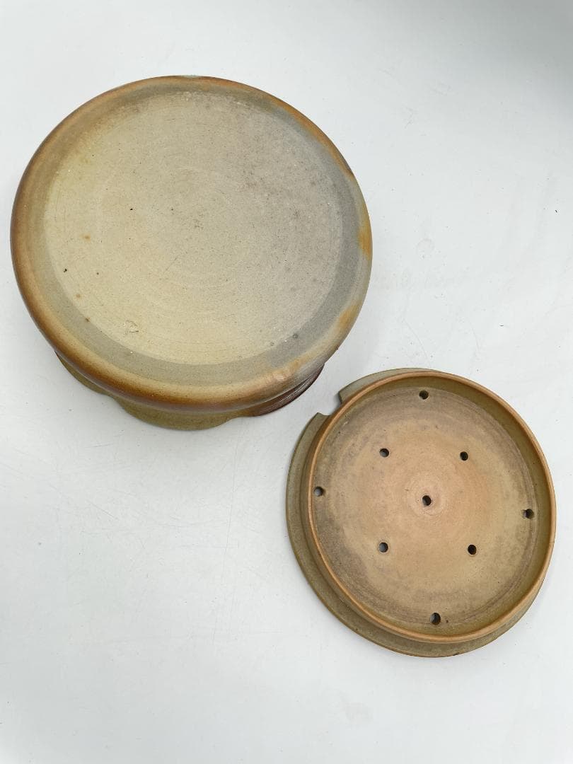 備前焼 茶盆 武田良昭作 ひびひび加工 　伝統工芸　（たB-001）