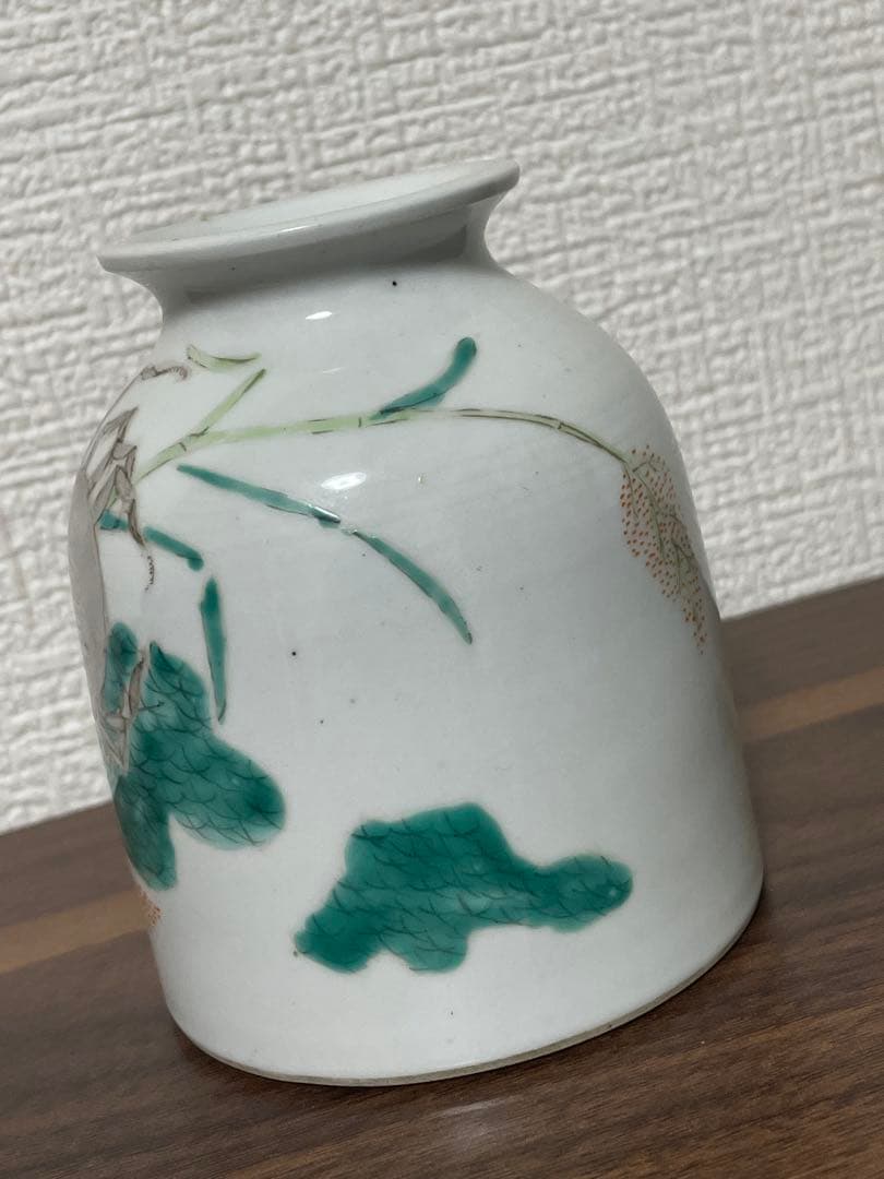 清時代 小花瓶 蟹図 色絵 一輪挿し 花器 中国古美術 美品