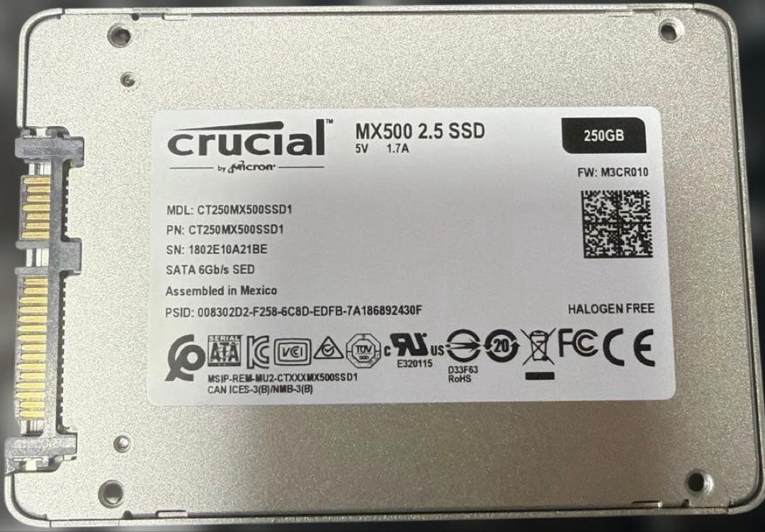 Crucial Samsung SSDセット 1TB 500GB 250GB×2