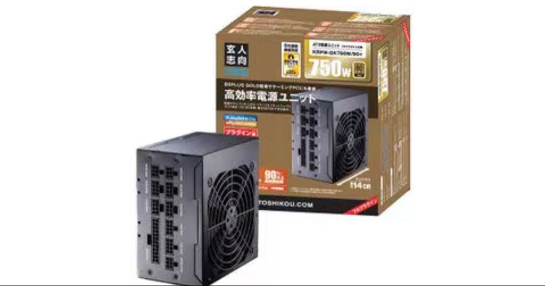 玄人志向 KRPW-GK750W/90+ 電源ユニット 750W