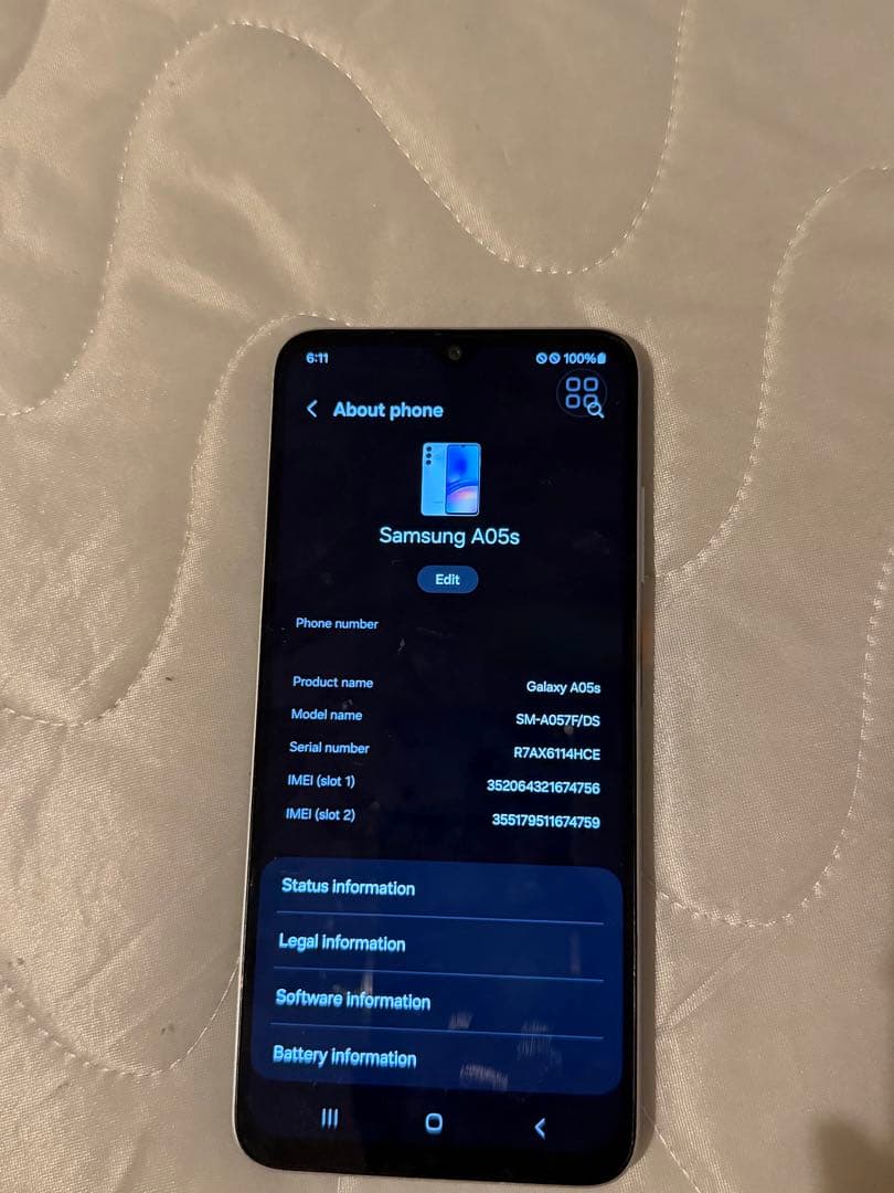 Samsung スマートフォン 本体 ホワイトA05s
