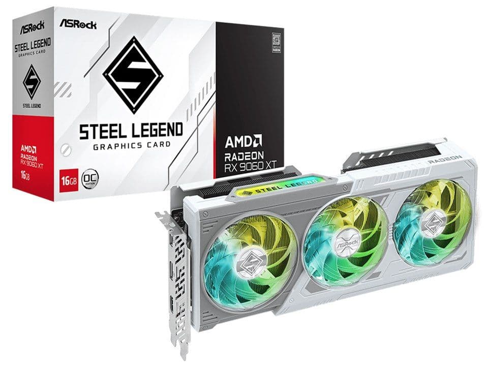 【美品】ASRock RX 9060 XT SL 16GB 3連ファン 白色