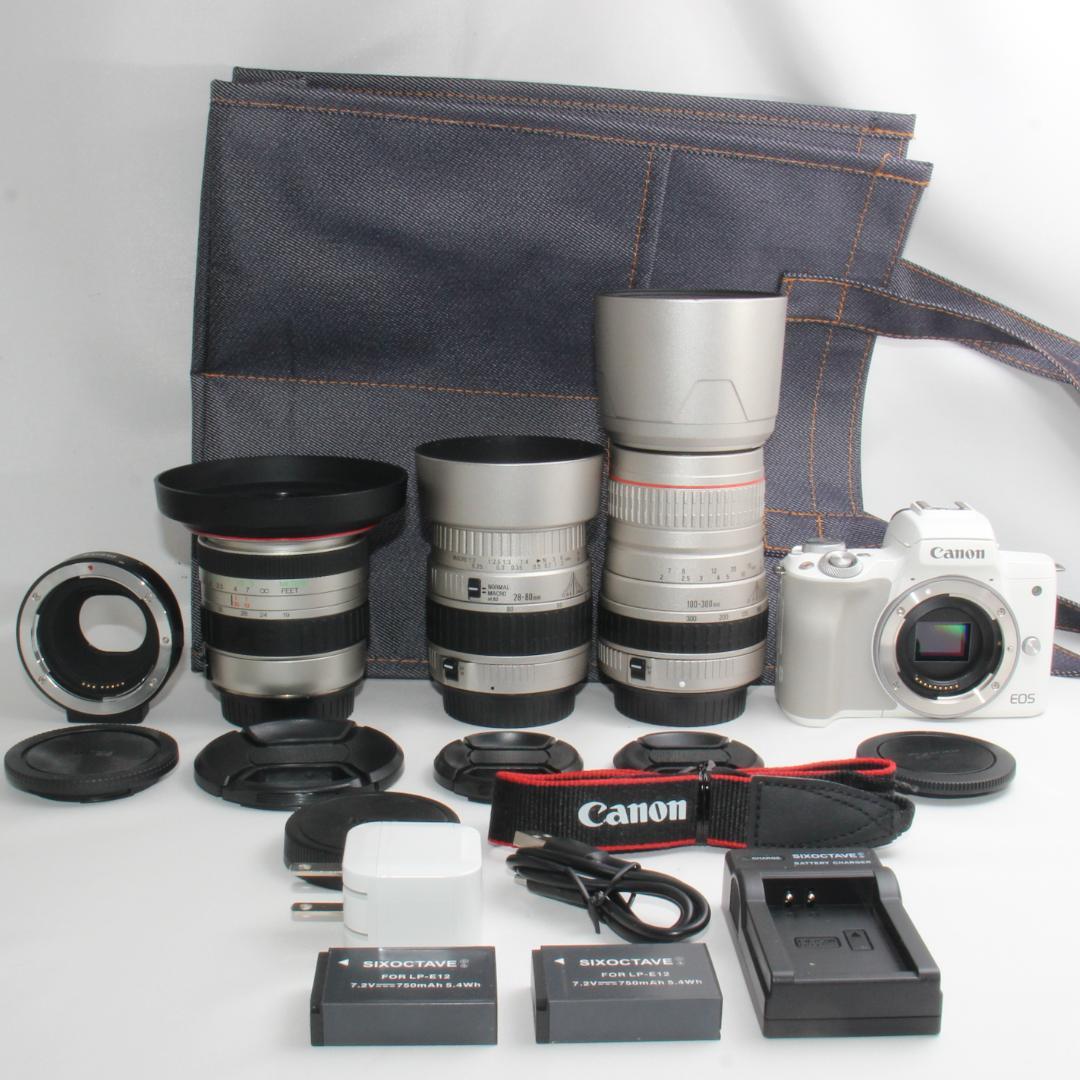 ❤️予備バッテリー付❤️Canon EOS kiss M2 超望遠トリプルレンズ