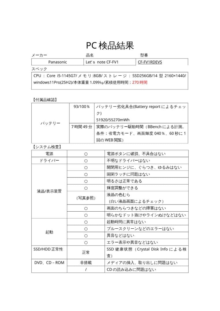 レッツノートCF-FV1/Core i5/SSD/Office