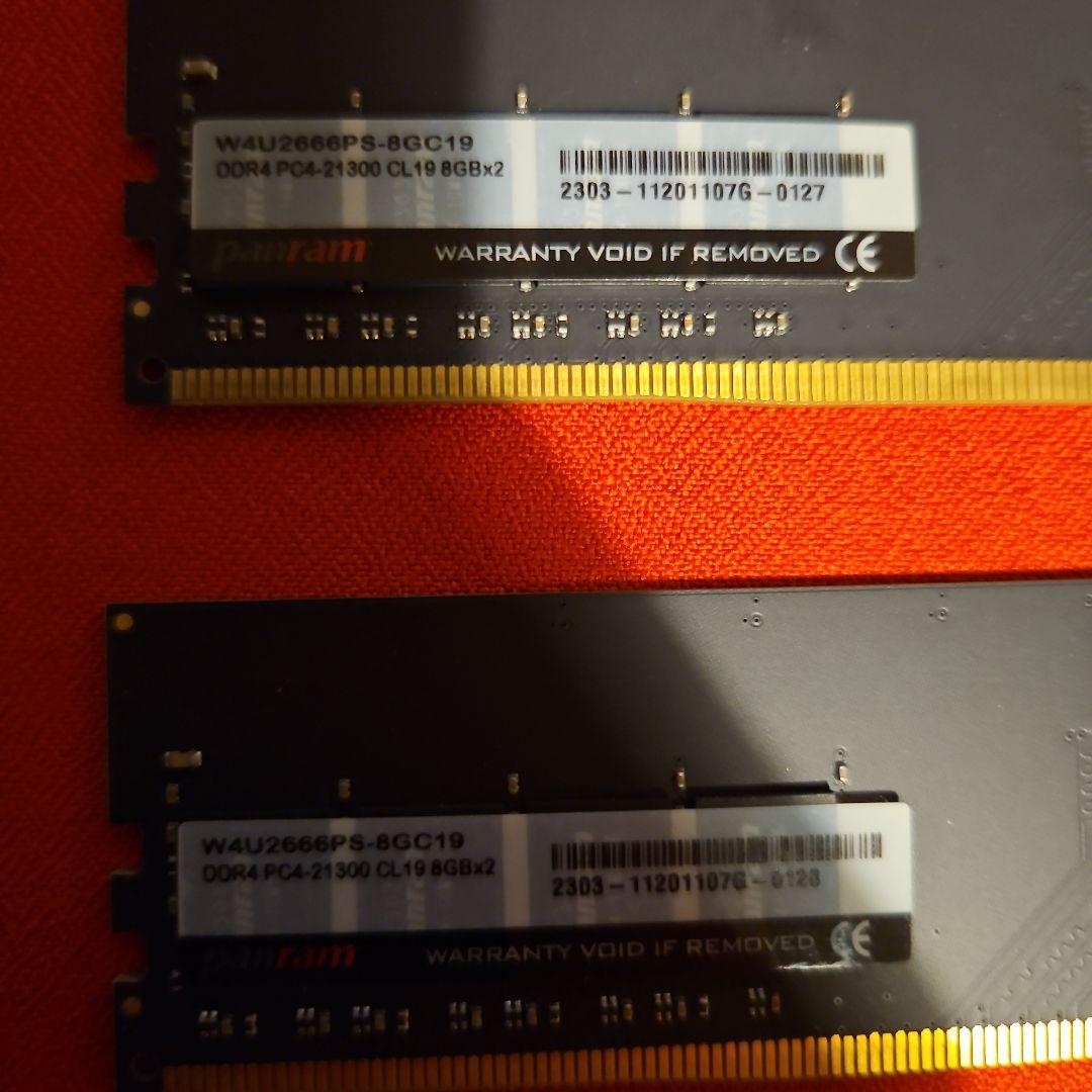 t*n様 Panram デスクトップPC用 メモリ DDR4-2666 8GB×