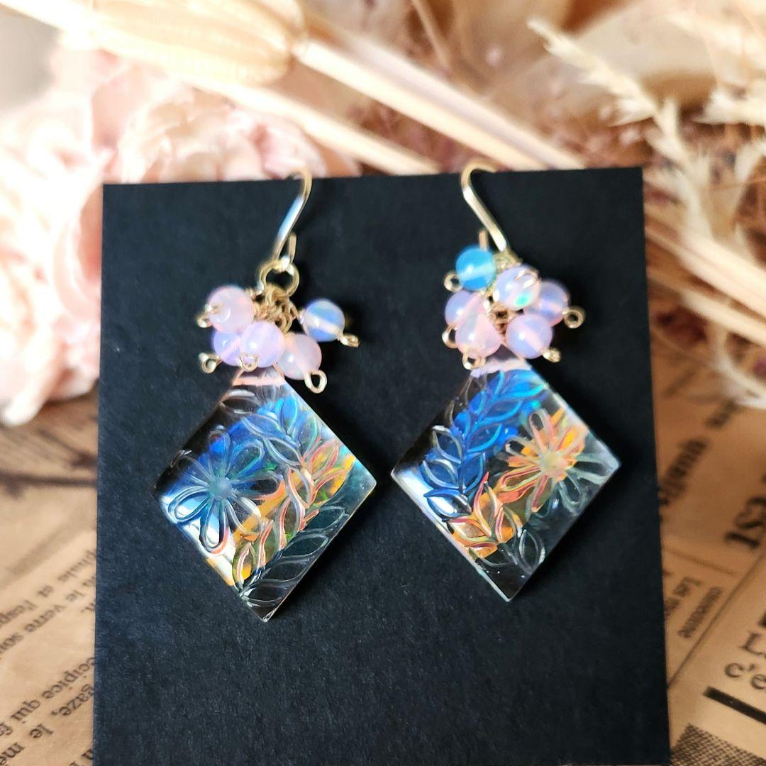 ✅️ドレミ✅️タヒチアンティアレとマイレカービングピアス