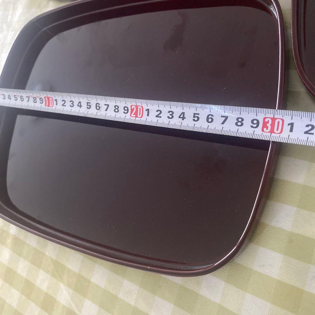 漆器 赤い四角形の膳 5枚セット