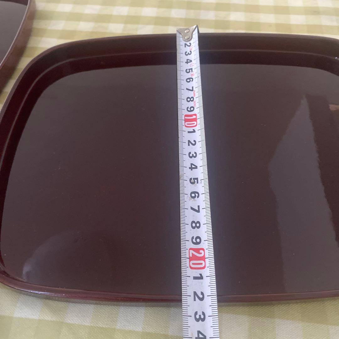 漆器 赤い四角形の膳 5枚セット