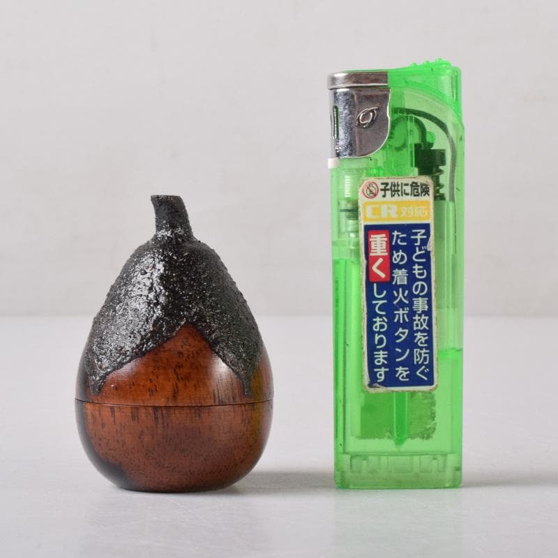 茶道具　黒柿製　茄子　香合　C　7517