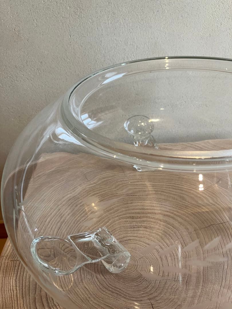水鉢　金魚鉢　花器　足付きガラス鉢レトロ