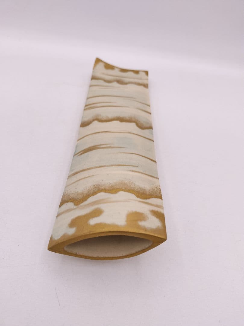b955【新品・未使用】掛花入 短冊（青）今岡三四郎 木箱 茶道具