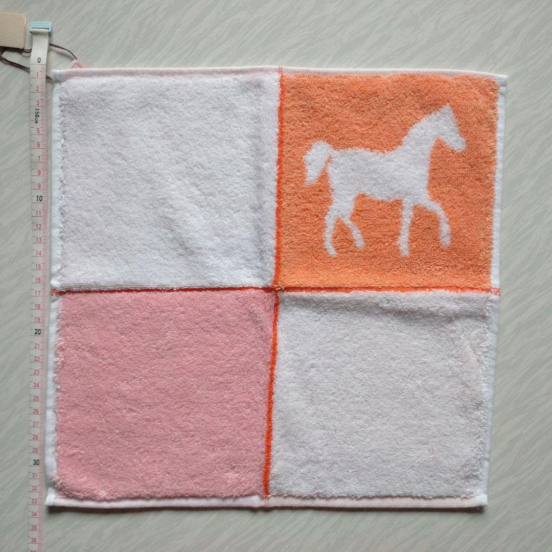 【新品】HERMES エルメス タオルハンカチ カレタオル ホース柄