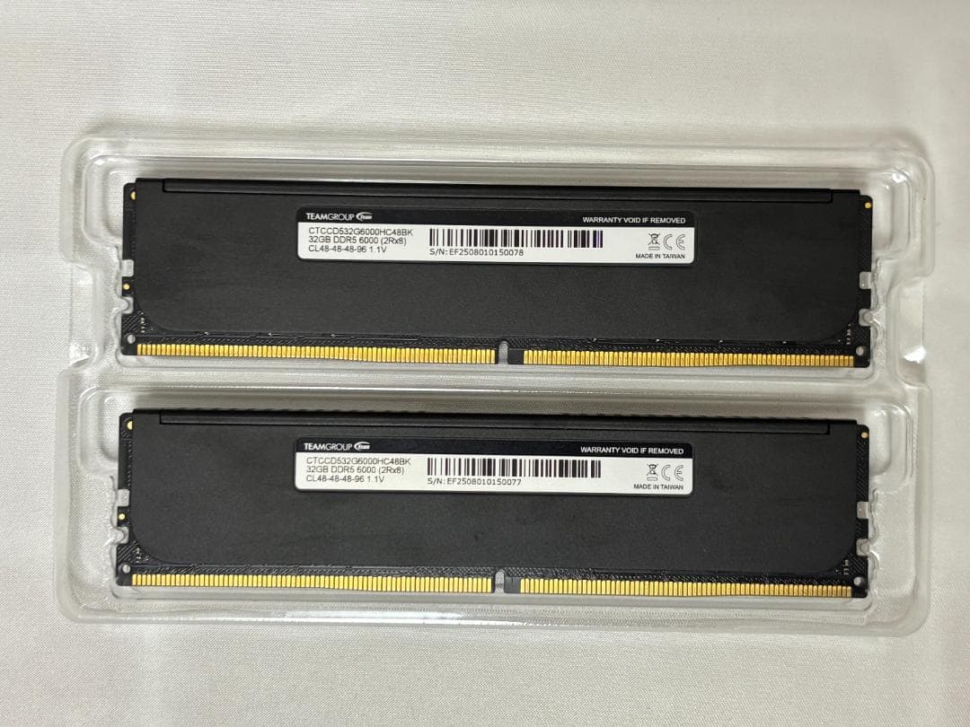 TEAMGROUP DDR5-6000 32GB×2枚 計64GB