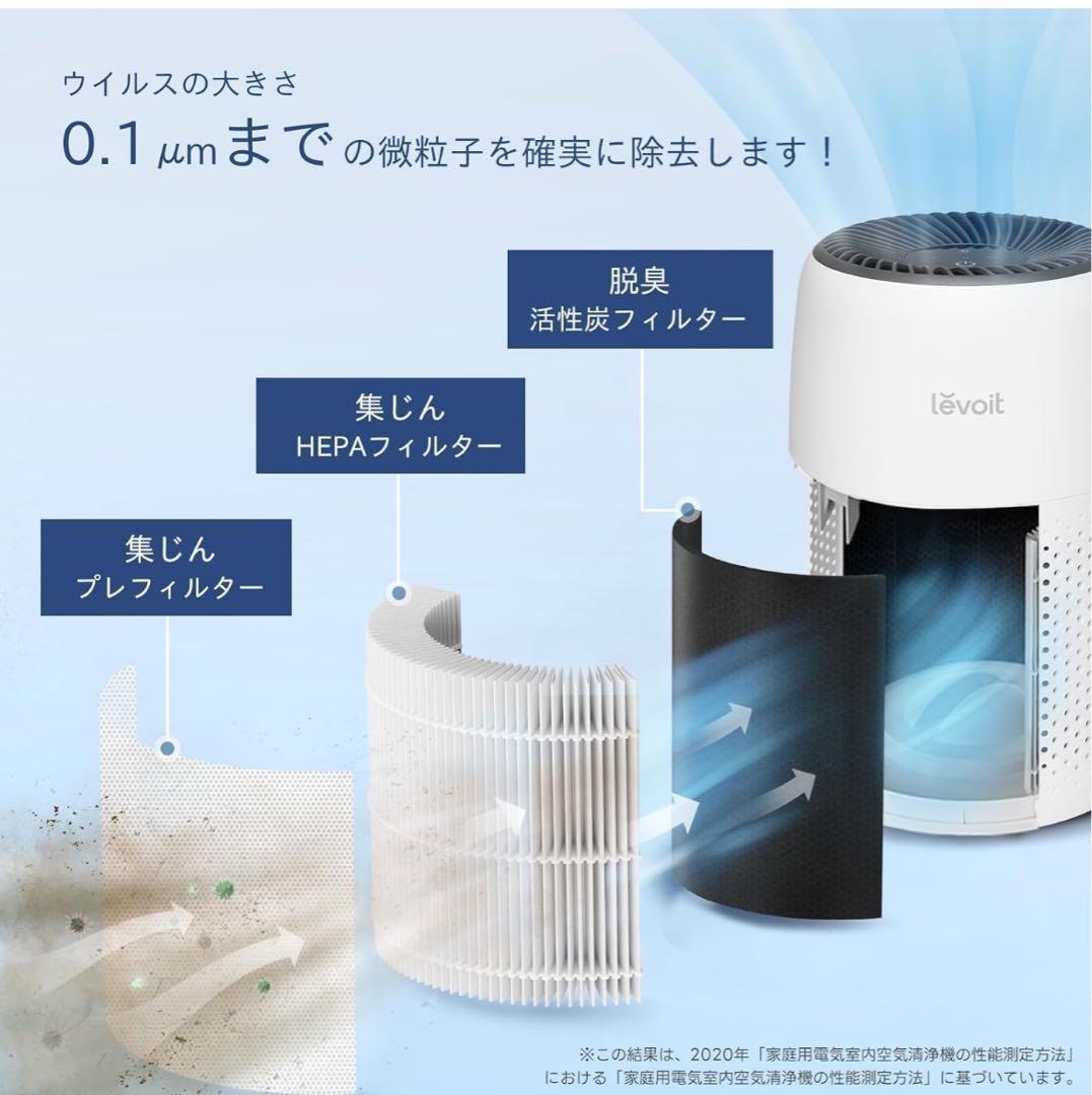 Levoit (レボイト) 空気清浄機 小型 12畳 花粉 卓上 脱臭 軽量