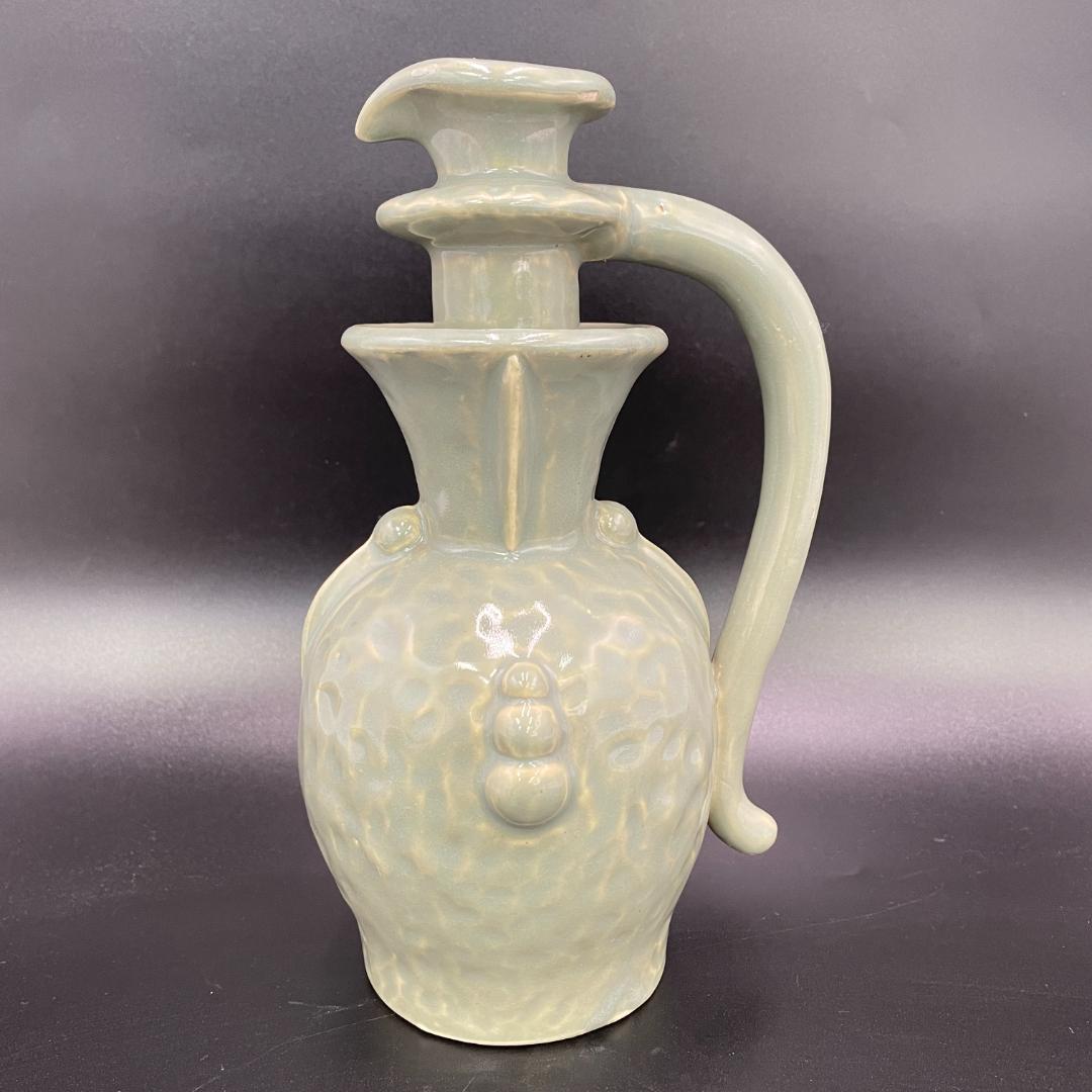 青白磁 陽刻葉紋 水注 影青 水注 注壺 酒注 高さ22.5cm R8SA27