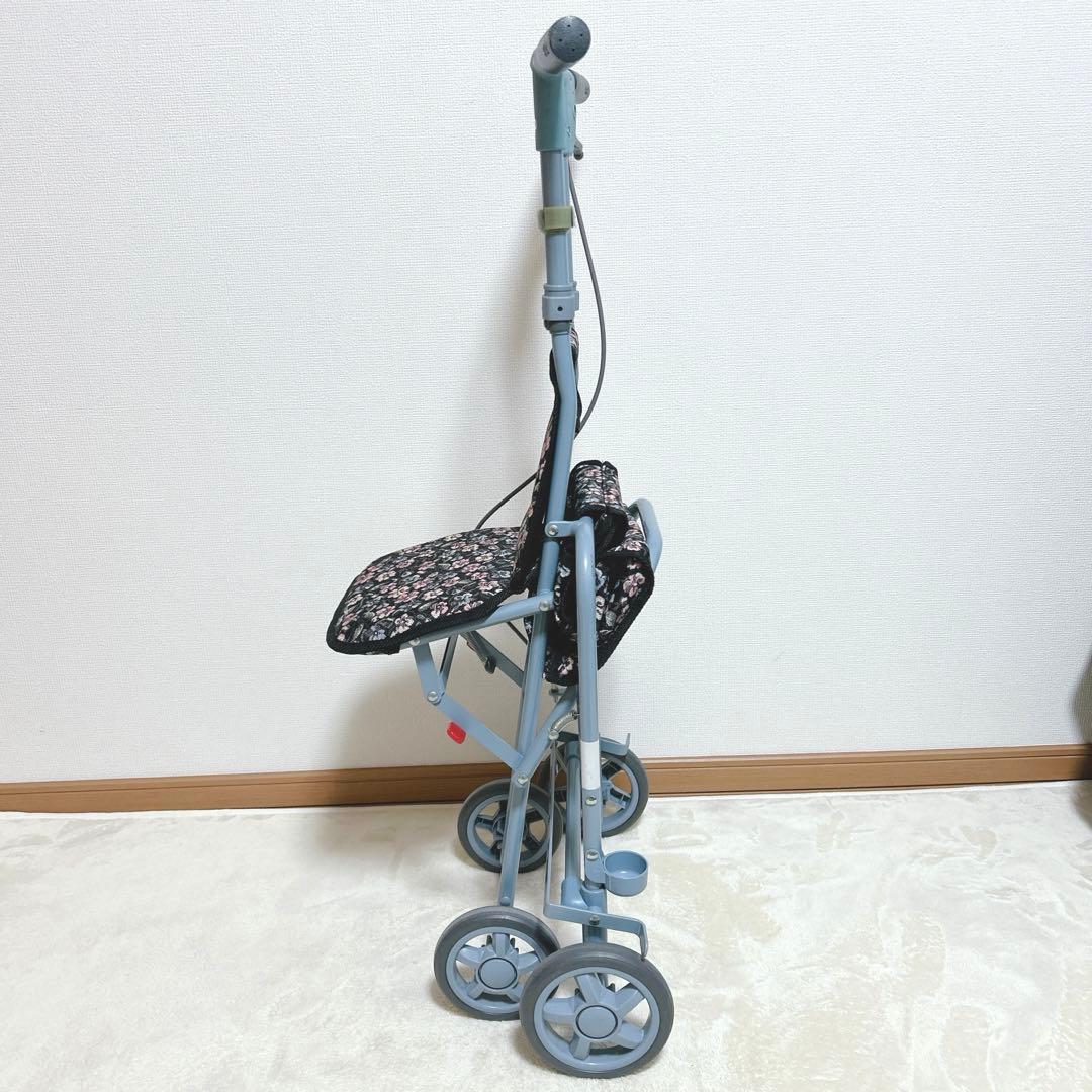 島製作所 シルバー カー サニーウォーカー AS-3 花柄 椅子 折り畳み