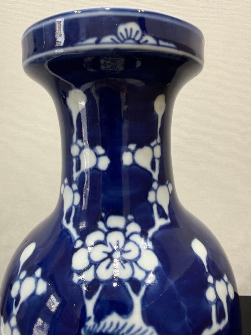 景徳鎮製 中国美術 青花花瓶 置物 骨董