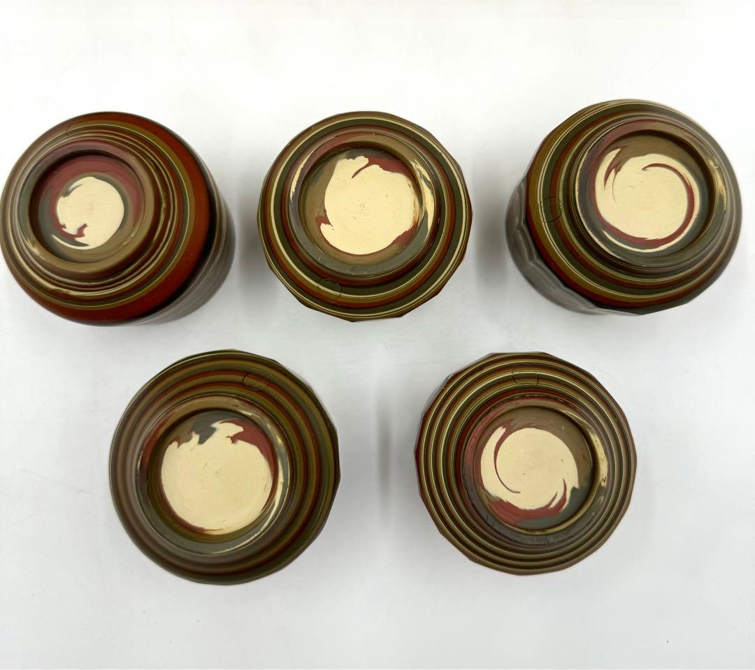037常滑焼　岡野聖悦陶房　聖悦作　練込茶器揃　未使用品　共箱　栞