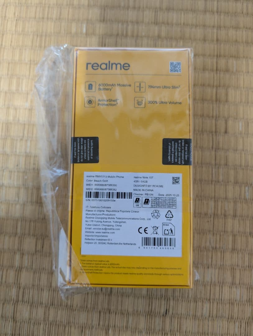 スマートフォン本体 Realme note 70T 4/64Gb
