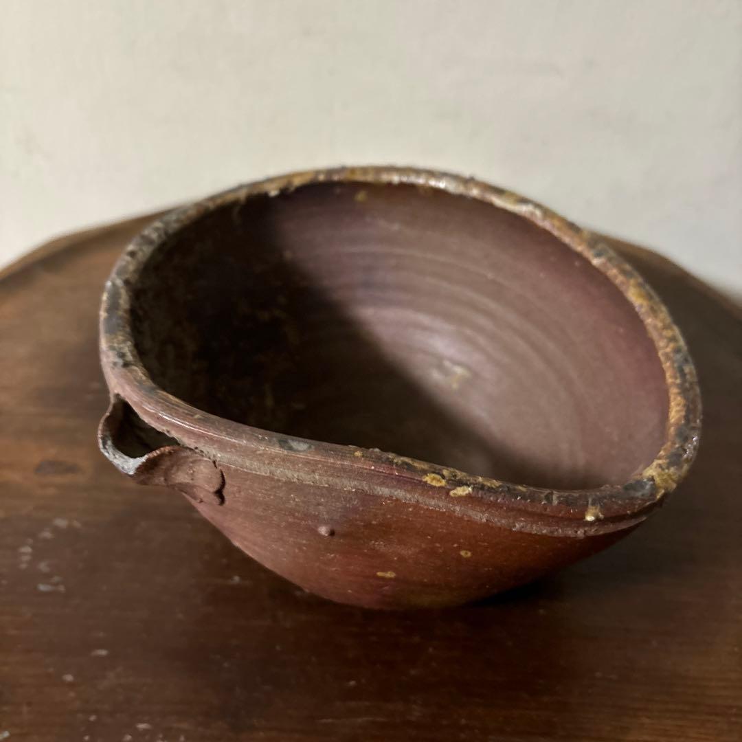 古備前　片口鉢　水差し　蓋付き　江戸時代骨董　アンティーク　懐石　茶道具　検李朝