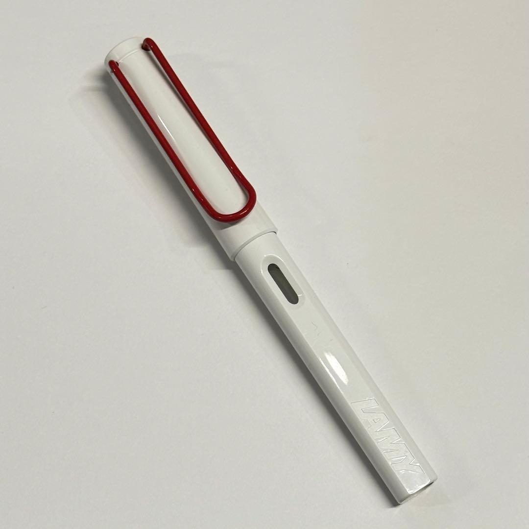 LAMY ラミー サファリ ホワイト レッドクリップ 漢字ニブ コンバーター付属
