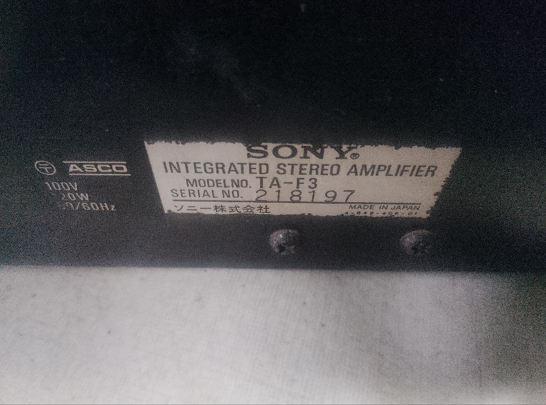 SONY TA-F3 通電確認済み 動作未確認