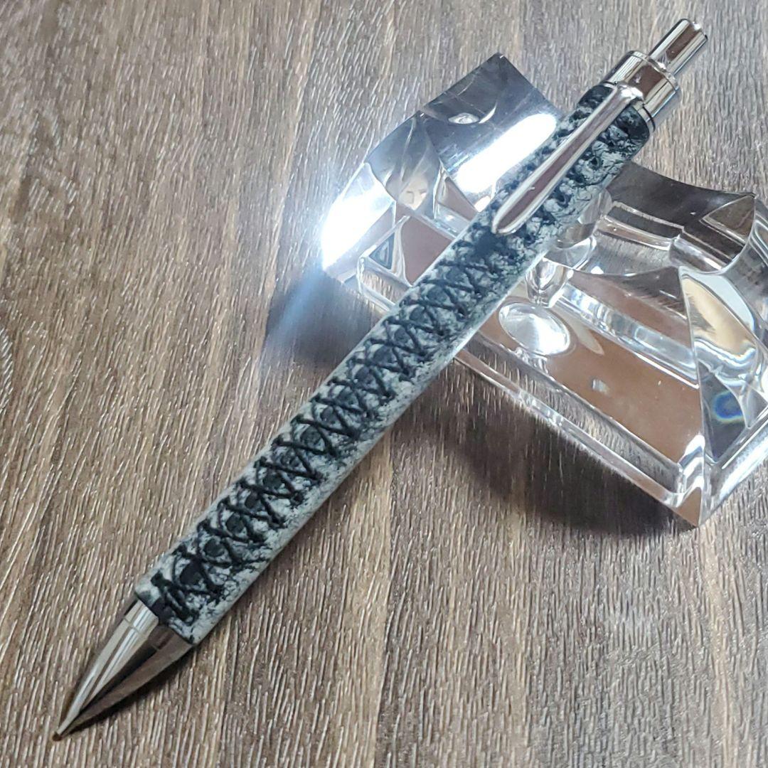 革軸シャーペン 0.5mm 手縫い仕立て　⑨