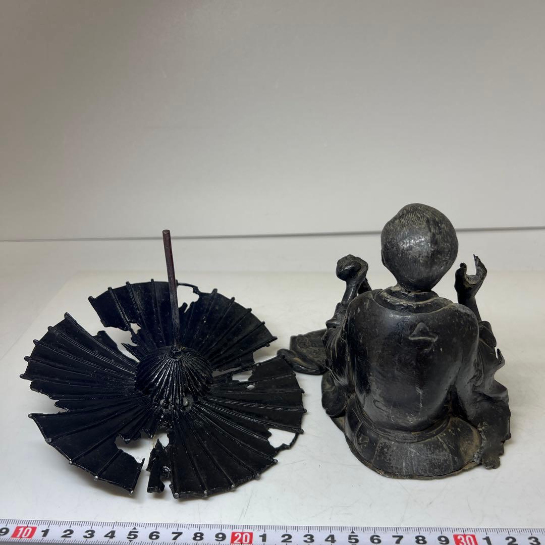 古銅 人物置物 1719g 東キ8-0307② タカサオ
