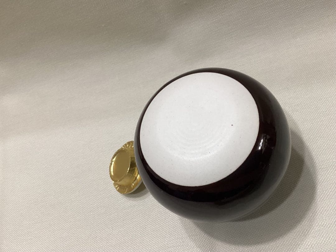 美品　茶道具　お稽古用　茄子型茶入　仕覆 花菱唐草　紙箱付き　未使用品
