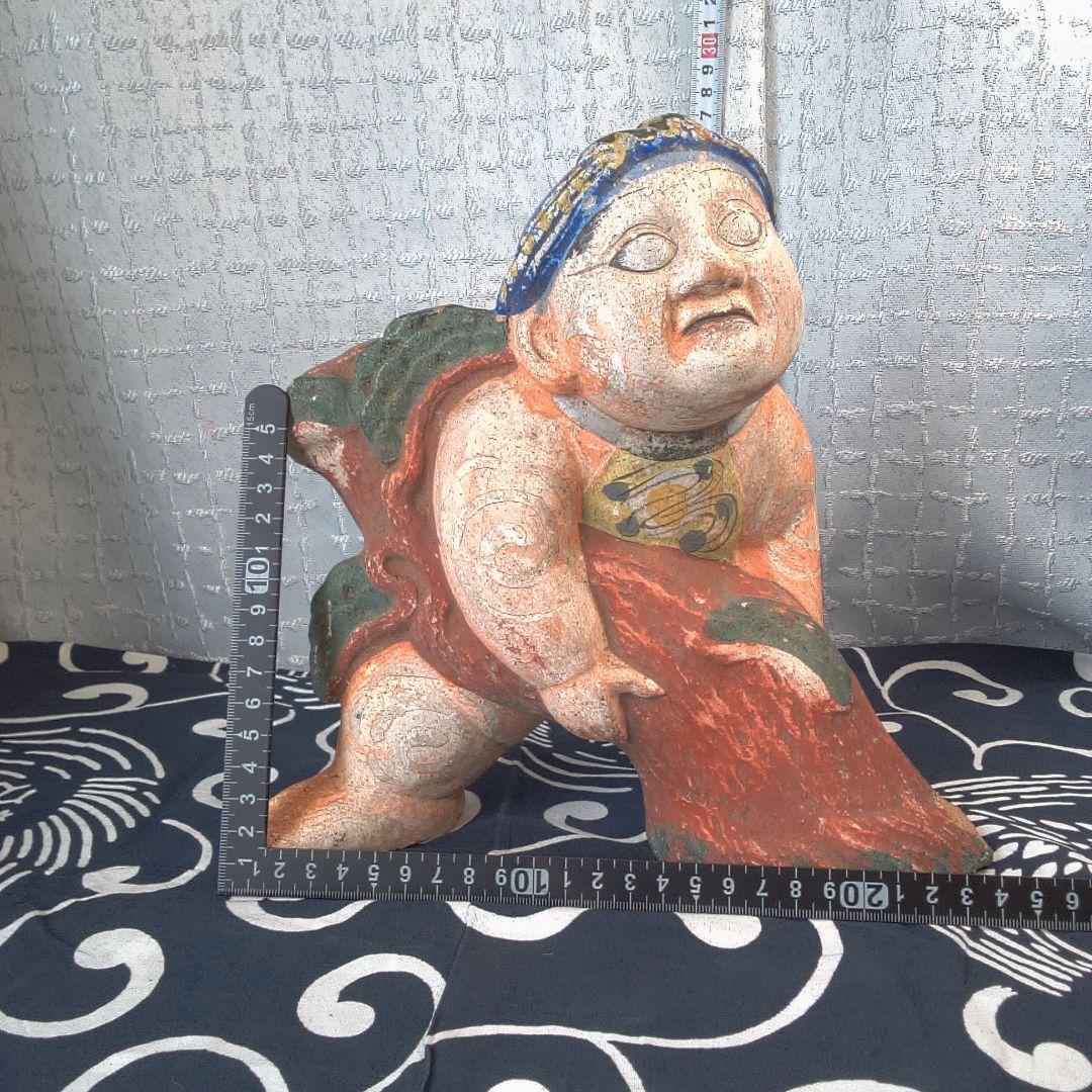骨董７木製郷土玩具 子供の人形 約20cm