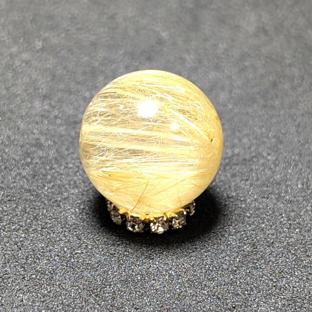 マロ ゴールドルチルクォーツ 粒売り 12ミリ 水晶 お守り効果 天然石