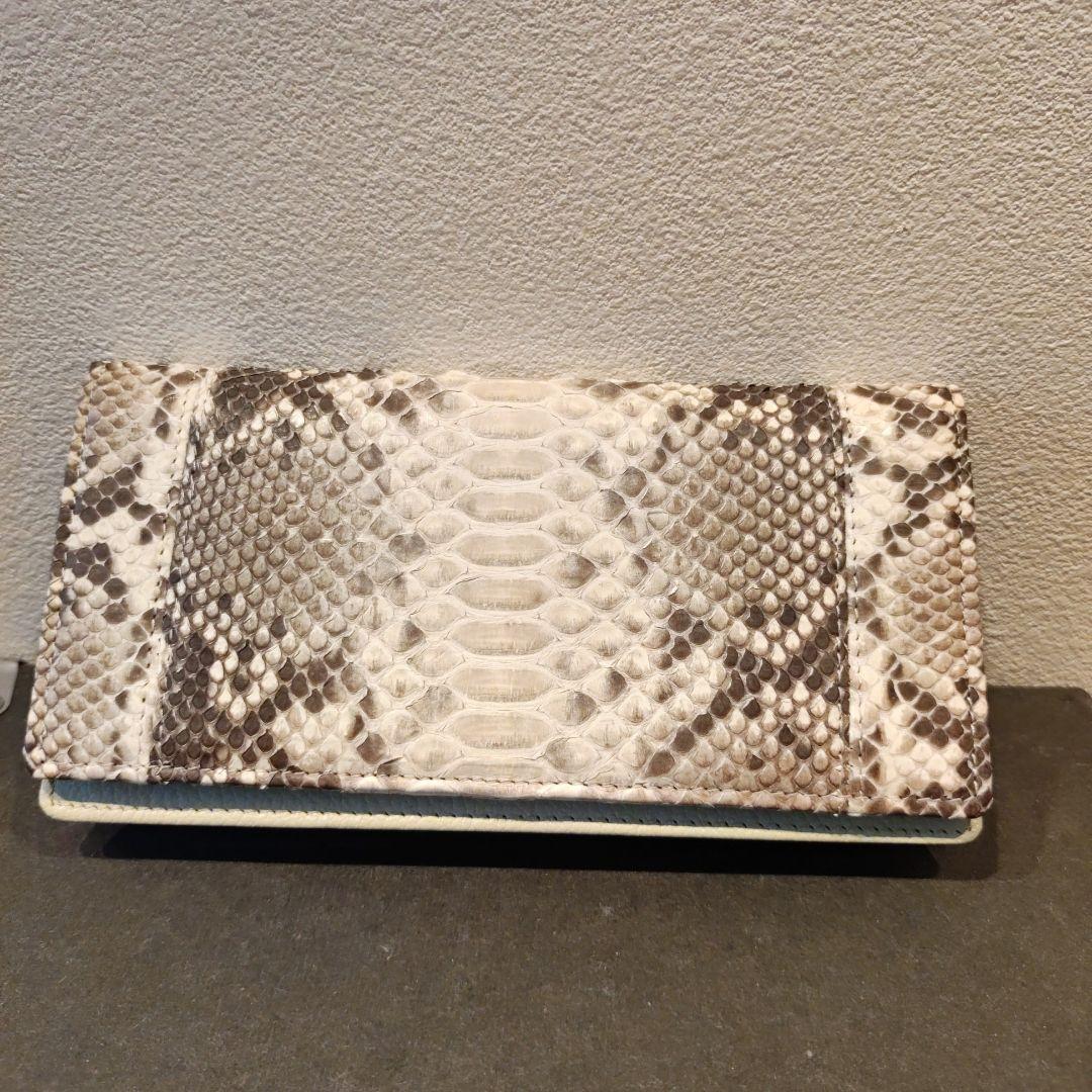 新品 訳あり 天然 パイソン レザー 財布 蛇革　財布 ダイヤモンドパイソン