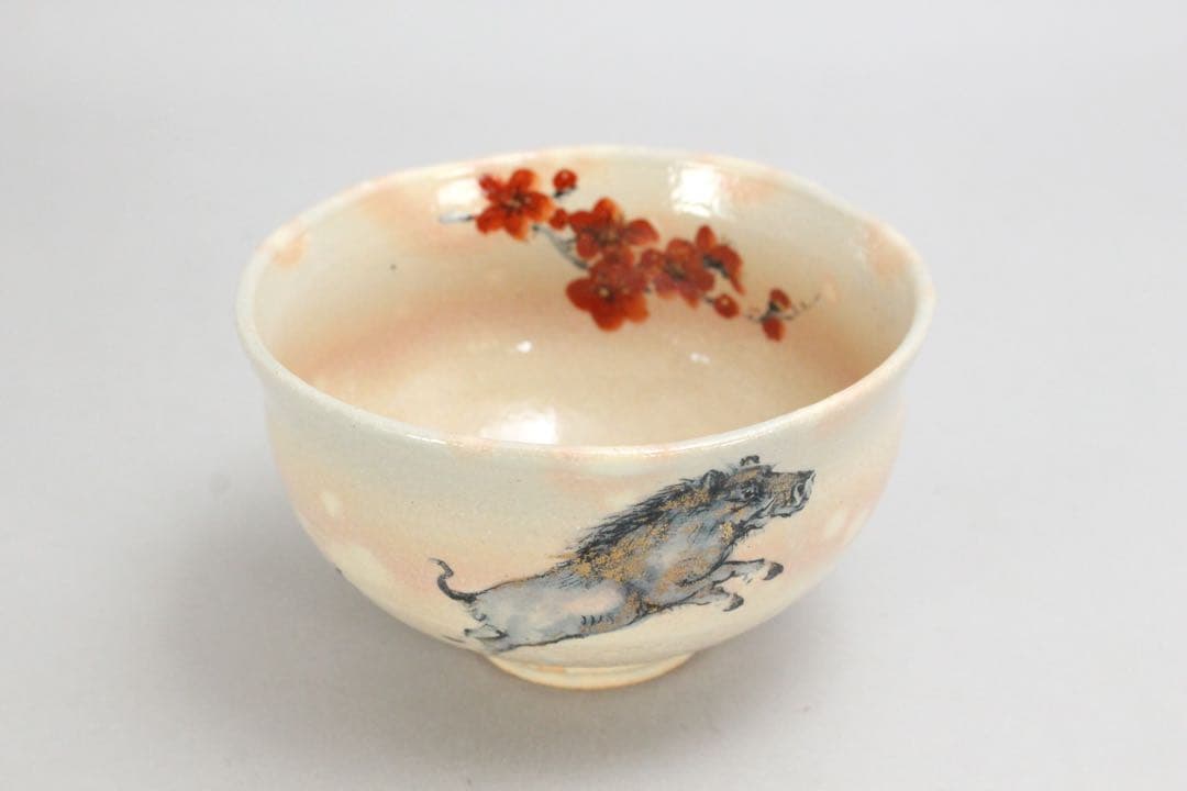 No5695茶碗4点〈象茗 梁金錫／柳楽泰久／佐々木松楽／八雲窯〉箱入　送料無料