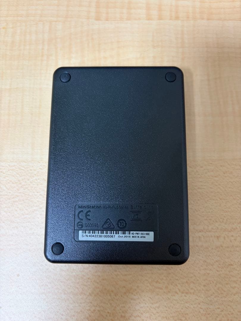 BUFFALO ポータブル外付けHDD 1TB HD-PNF1.0U3-BBE