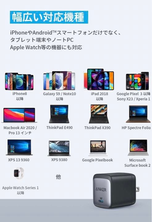 未使用品！ ANKER NANO Ⅱ 65W ブラック グレー 黒 充電器 PD