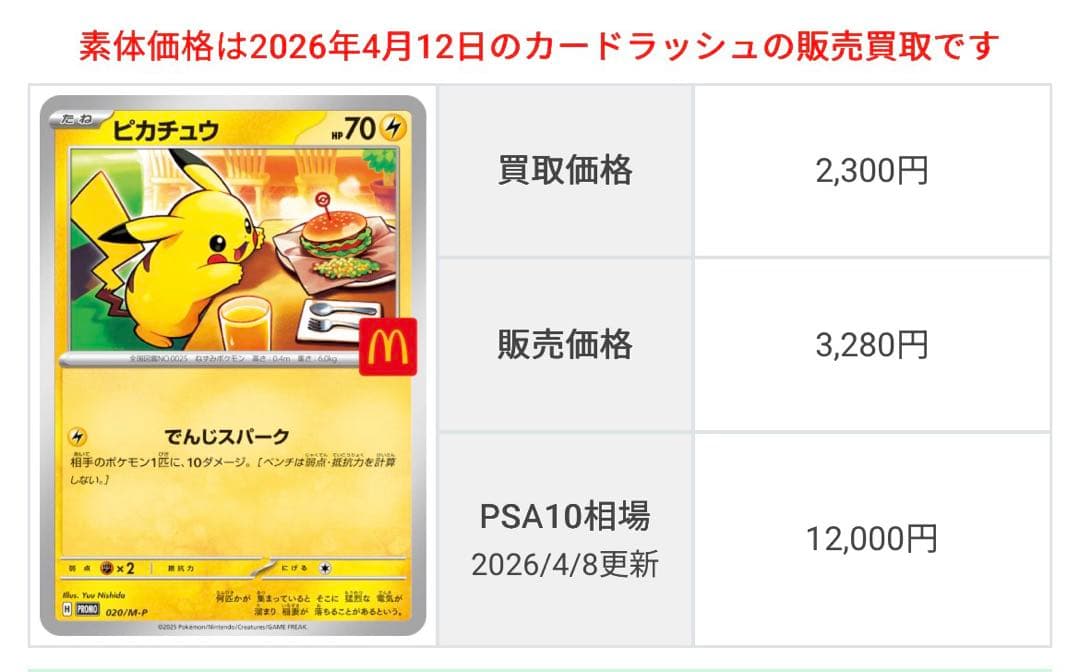 2025年 マクドナルド ラルトス ピカチュウ 2枚セットPSA10