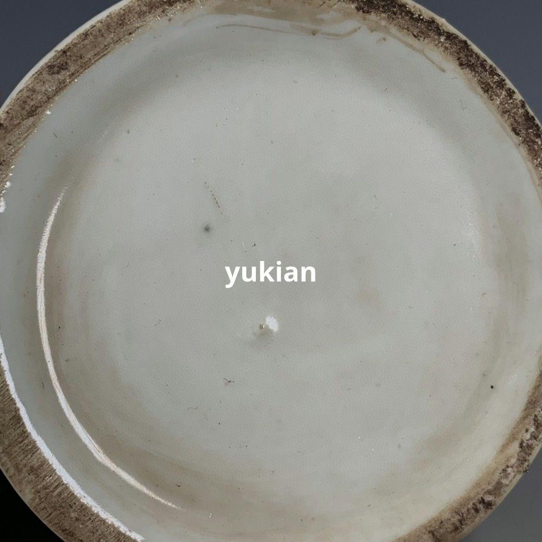 青花喜字缶 磁器 書道具 文房具 現代工芸品 美術品 装飾品