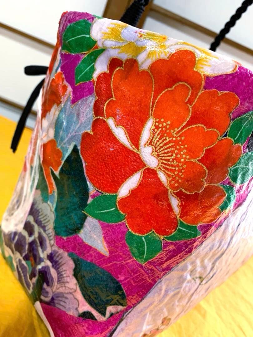 一閑張りかごバッグ　　猫　月岡芳年