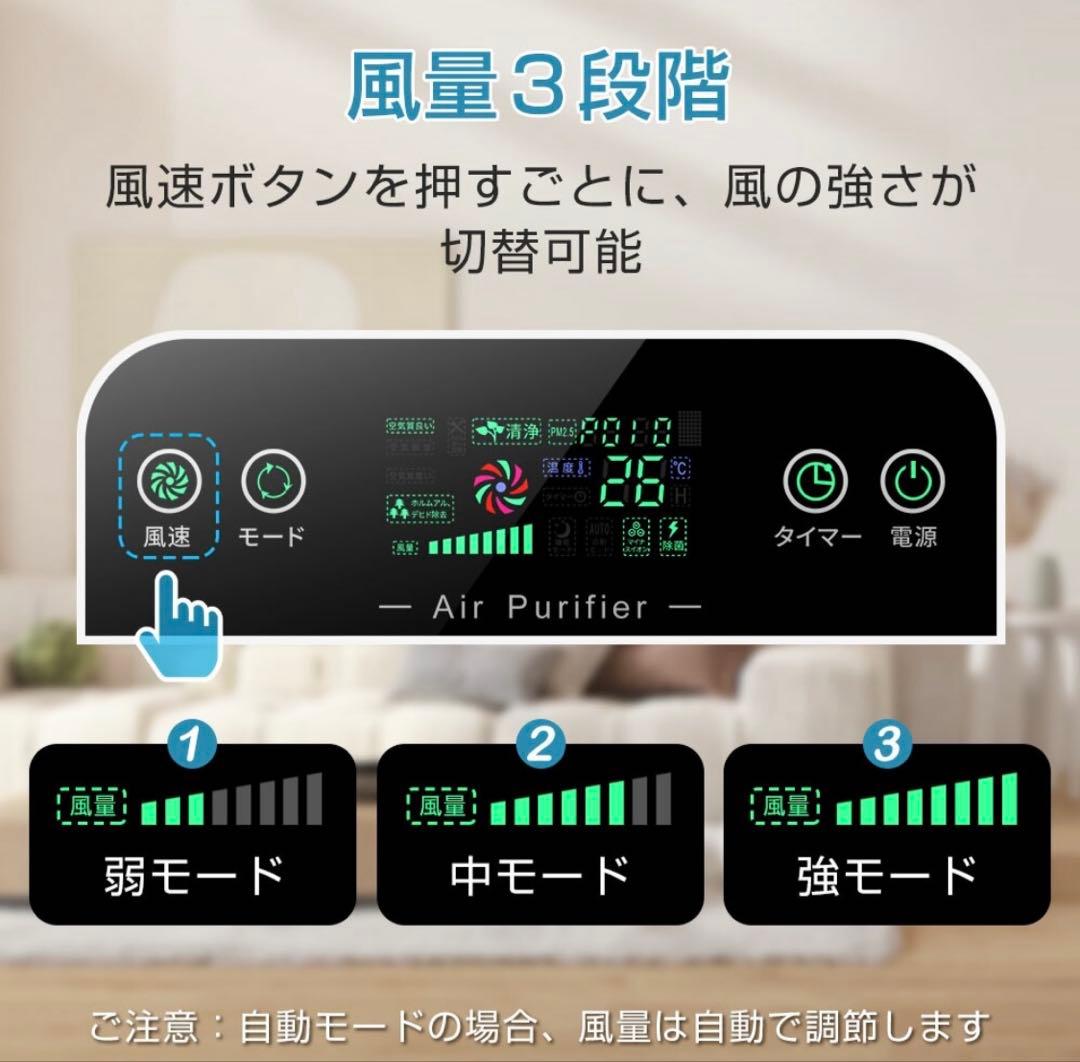空気清浄機 花粉 黄砂 ペット ダニ ホコリ タバコ ウイルス 35畳空気質検知
