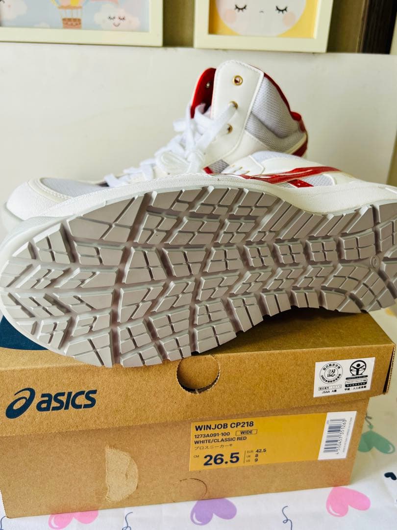 ASICS WINJOB CP218 ホワイト/レッド 26.5cm