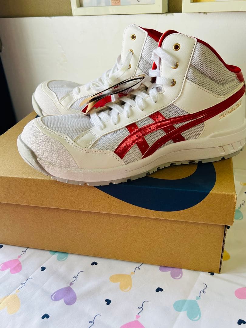 ASICS WINJOB CP218 ホワイト/レッド 26.5cm