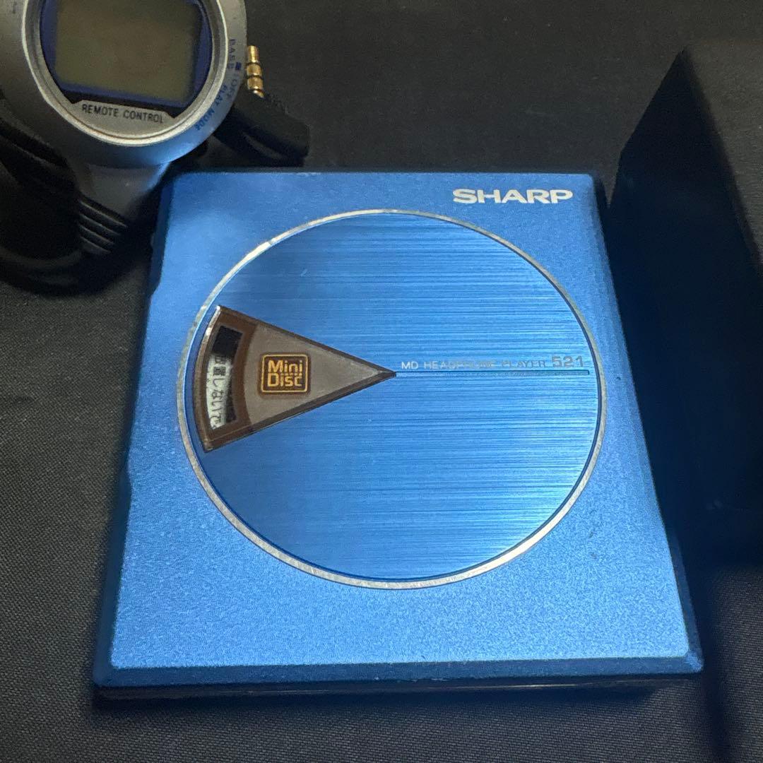 SHARP MDプレーヤー 青 リモコン付き