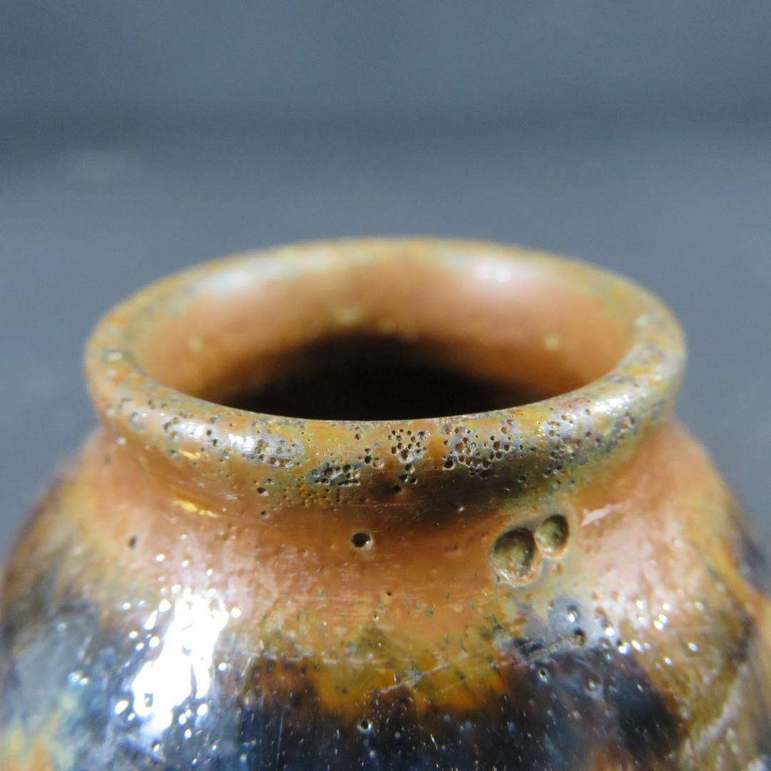 茶入れ 木箱 茶道具 【茶道具】褐釉 茶入 仕覆 木箱付き