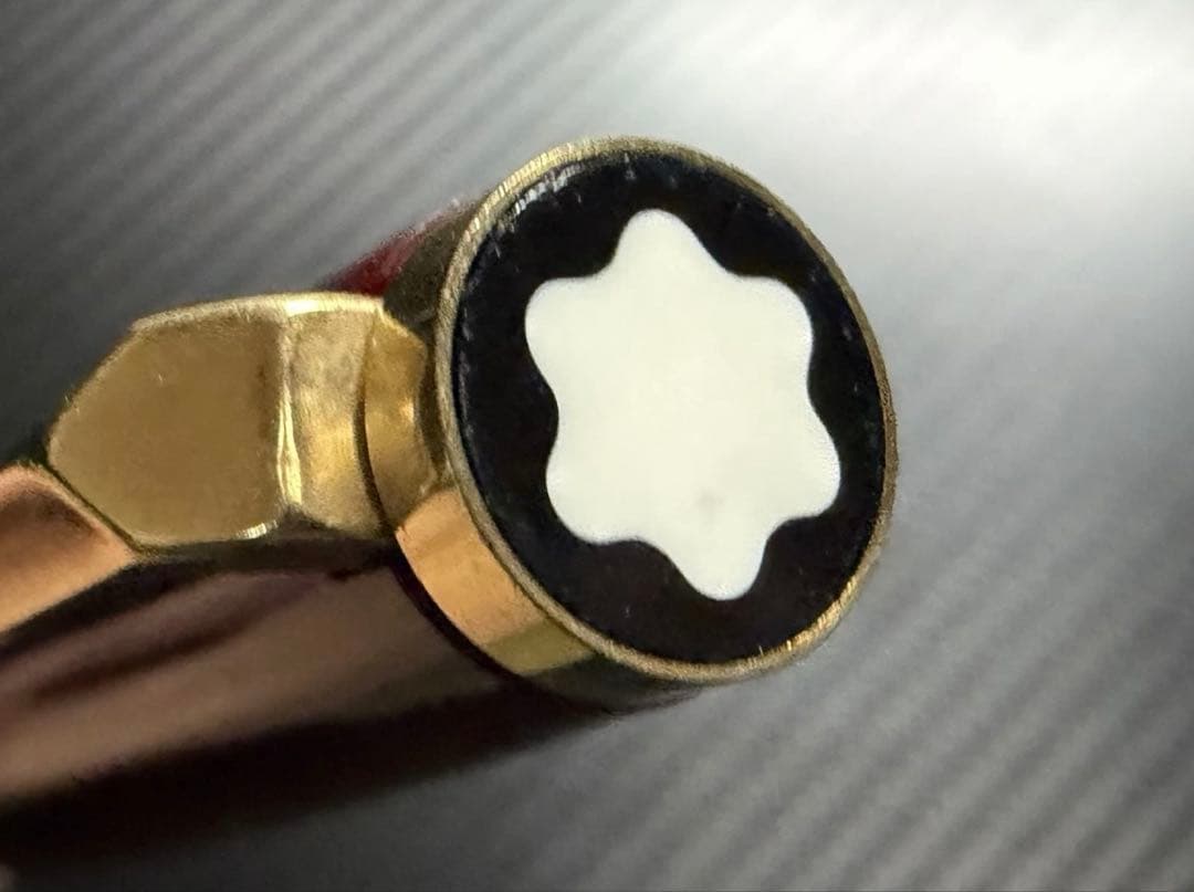 美品 モンブラン No.121 ボルドー EF 極細字 万年筆 18K