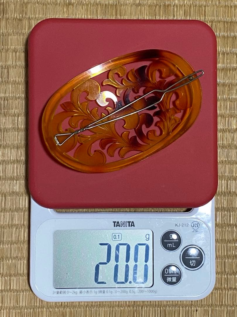 ♦️鼈甲細工 髪飾り 草花文様 透かし彫り 髪留め 昭和30年代 美術工芸品