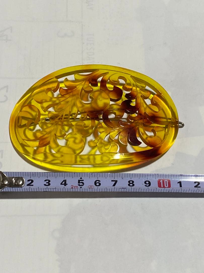 ♦️鼈甲細工 髪飾り 草花文様 透かし彫り 髪留め 昭和30年代 美術工芸品