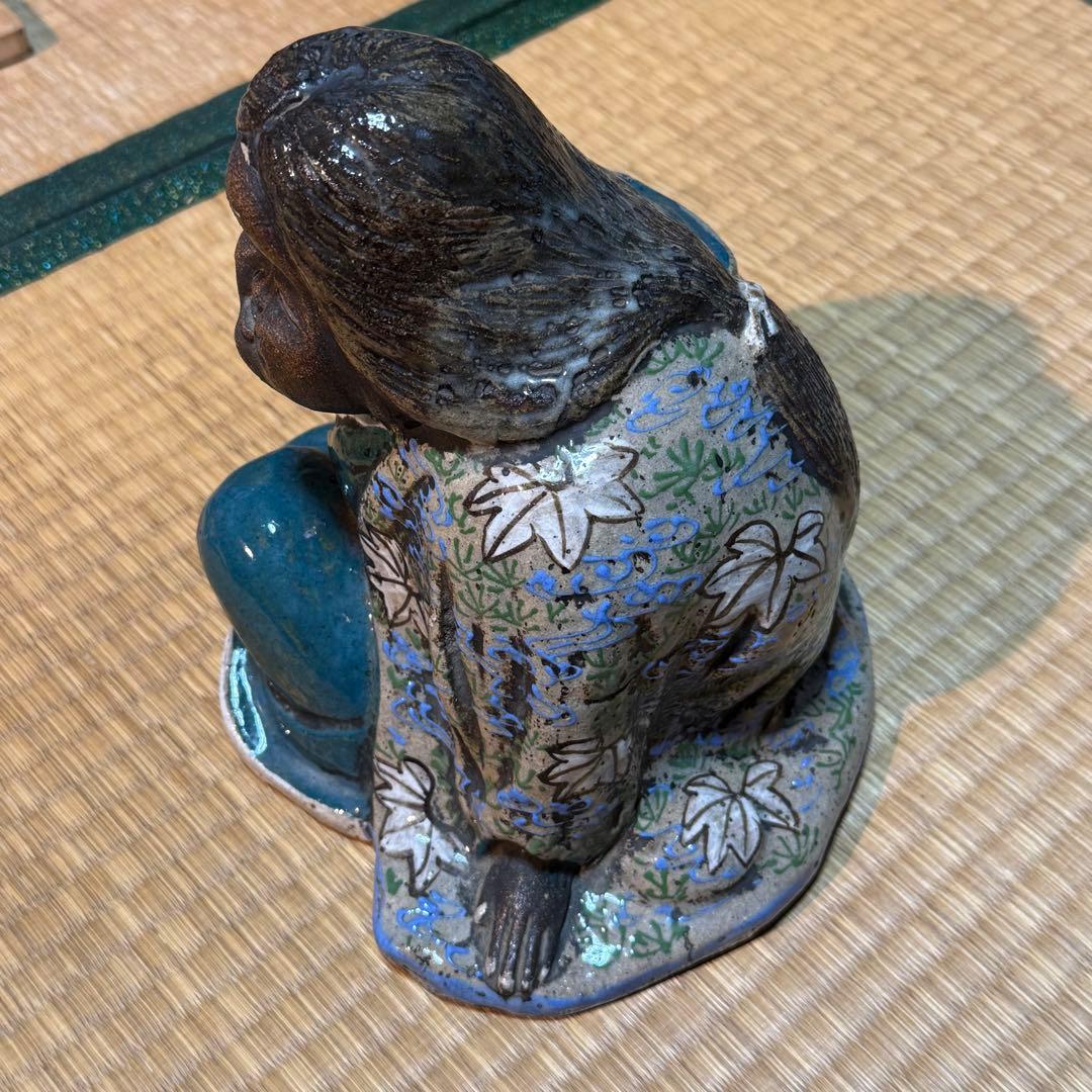 骨董品　おかめお多福陶人形